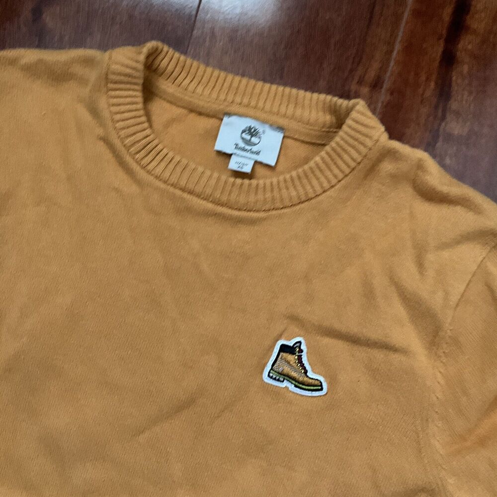 TIMBERLAND Boys Zip Hoodie Sweater 11-12 Years XS Mustard - Picture 2 of 3